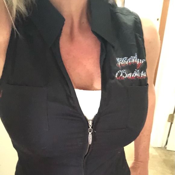 Harley Davidson zip up patriotic sleeveless Amazing top. NWT! Freedom Eagle #1❤️ - Picture 13 of 15